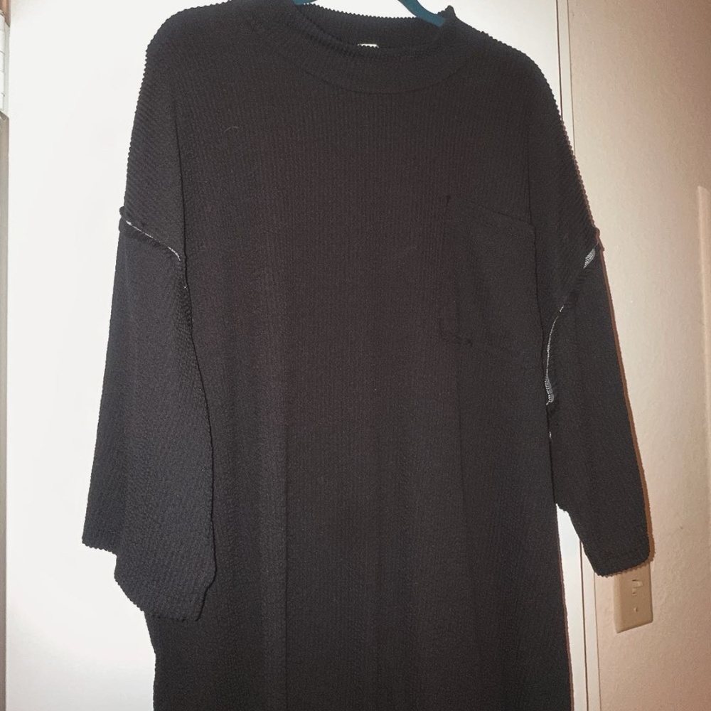 Black Mock Neck Tunic